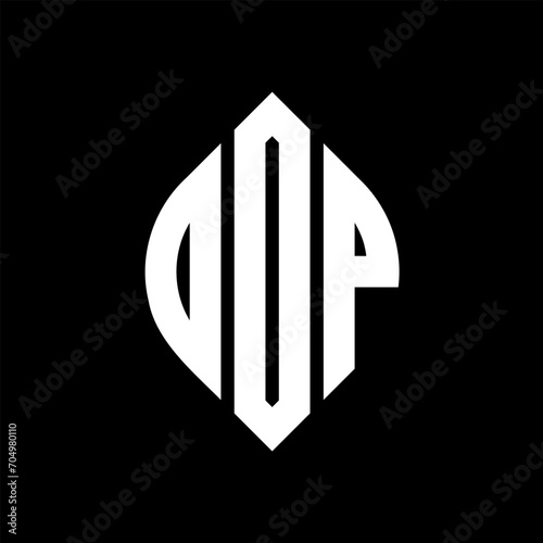 OOP circle letter logo design with circle and ellipse shape. OOP ellipse letters with typographic style. The three initials form a circle logo. OOP circle emblem abstract monogram letter mark vector.