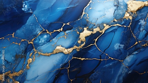 Abstract marble elegant wallpaper background with gold and blue luxury marble texture