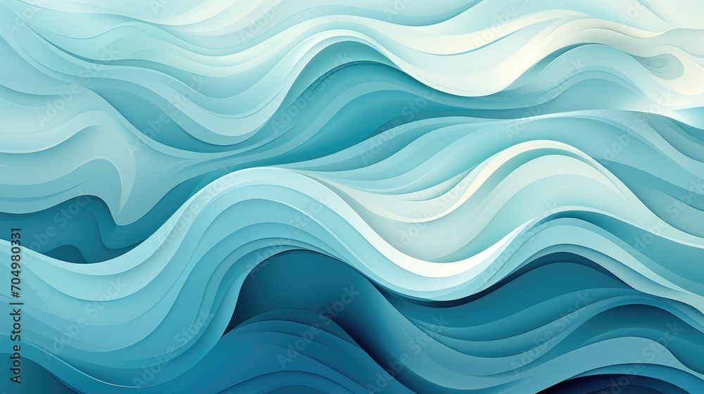 Abstract texture of water background, sea, waves, ocean, doodles White and blue wavy line curves
