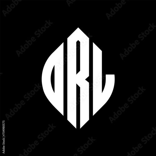 ORL circle letter logo design with circle and ellipse shape. ORL ellipse letters with typographic style. The three initials form a circle logo. ORL circle emblem abstract monogram letter mark vector.
