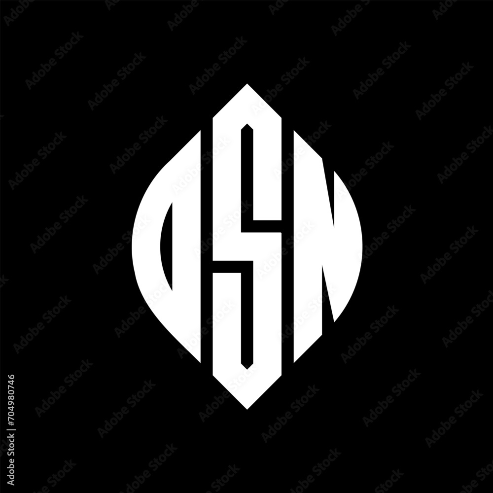 OSN circle letter logo design with circle and ellipse shape. OSN ellipse letters with typographic style. The three initials form a circle logo. OSN circle emblem abstract monogram letter mark vector. OSN circle letter logo design with circle and ellipse shape. OSN ellipse letters with typographic style. The three initials form a circle logo. OSN circle emblem abstract monogram letter mark vector.
