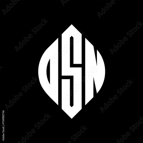OSN circle letter logo design with circle and ellipse shape. OSN ellipse letters with typographic style. The three initials form a circle logo. OSN circle emblem abstract monogram letter mark vector.