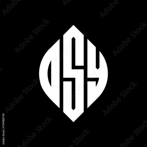 OSY circle letter logo design with circle and ellipse shape. OSY ellipse letters with typographic style. The three initials form a circle logo. OSY circle emblem abstract monogram letter mark vector.