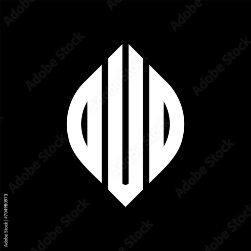 OUD circle letter logo design with circle and ellipse shape. OUD ellipse letters with typographic style. The three initials form a circle logo. OUD circle emblem abstract monogram letter mark vector.