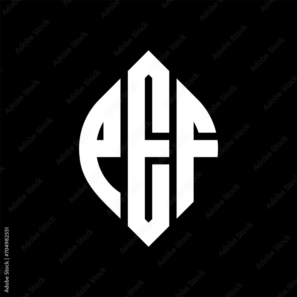 PEF circle letter logo design with circle and ellipse shape. PEF ellipse letters with typographic style. The three initials form a circle logo. PEF circle emblem abstract monogram letter mark vector. PEF circle letter logo design with circle and ellipse shape. PEF ellipse letters with typographic style. The three initials form a circle logo. PEF circle emblem abstract monogram letter mark vector.