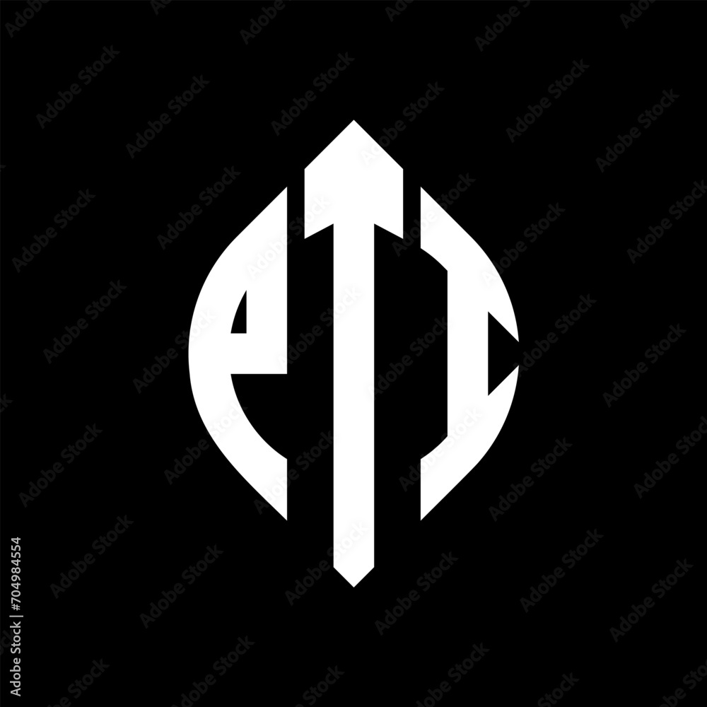 PTI circle letter logo design with circle and ellipse shape. PTI ellipse letters with typographic style. The three initials form a circle logo. PTI circle emblem abstract monogram letter mark vector. PTI circle letter logo design with circle and ellipse shape. PTI ellipse letters with typographic style. The three initials form a circle logo. PTI circle emblem abstract monogram letter mark vector.