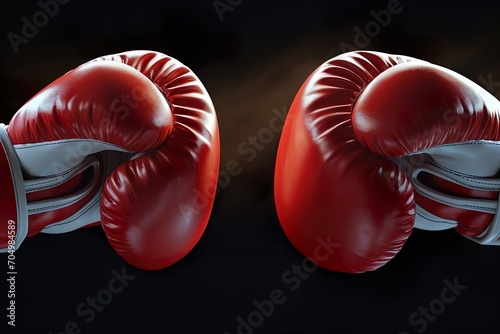 Boxing gloves. The concept of battle and confrontation © Wall Art Galerie