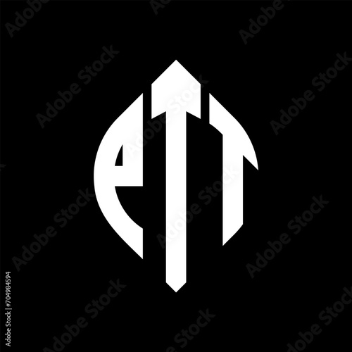 Free Download PTT circle letter logo design with circle and ellipse shape. PTT ellipse letters with typographic style. The three initials form a circle logo. PTT circle emblem abstract monogram letter mark vector. - GFXLoad