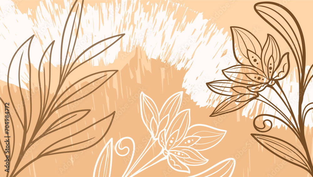 Design banner frame background with beautiful. background for design. Colorful background with tropical plants. Place for your text. Design banner frame background with beautiful. background for design. Colorful background with tropical plants. Place for your text.