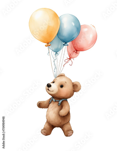 graphics with balloons and  animal for birthday