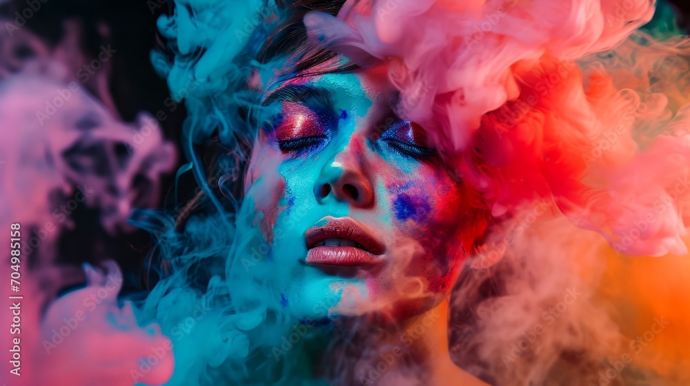 Vibrant Smoke Portrait
