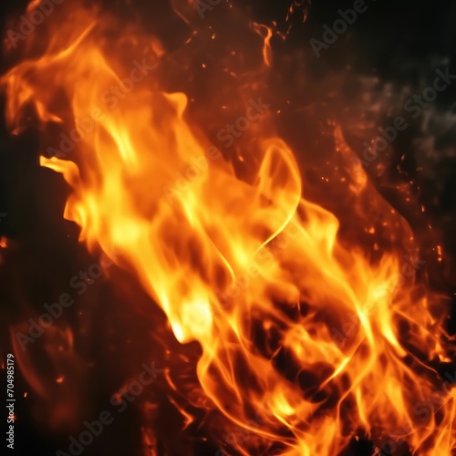 fire on a black background. abstract background with flames.