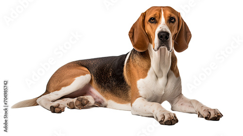 American Foxhound dog isolated on a transparent background