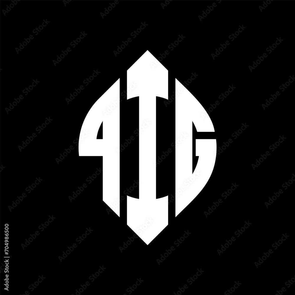 QIG circle letter logo design with circle and ellipse shape. QIG ellipse letters with typographic style. The three initials form a circle logo. QIG circle emblem abstract monogram letter mark vector. QIG circle letter logo design with circle and ellipse shape. QIG ellipse letters with typographic style. The three initials form a circle logo. QIG circle emblem abstract monogram letter mark vector.
