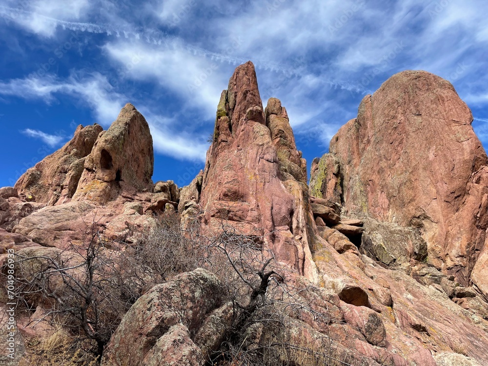 red rocks against a blue sky in Colorado