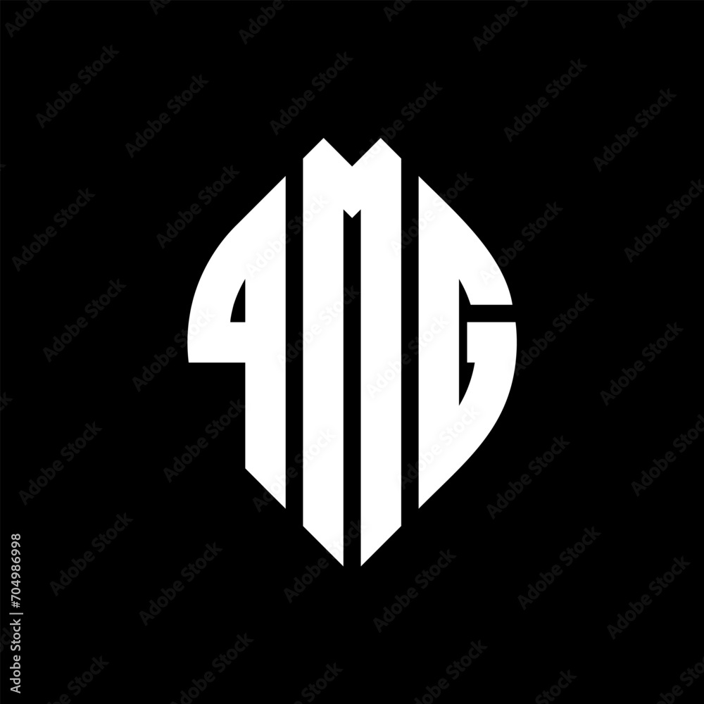 QMG circle letter logo design with circle and ellipse shape. QMG ellipse letters with typographic style. The three initials form a circle logo. QMG circle emblem abstract monogram letter mark vector. QMG circle letter logo design with circle and ellipse shape. QMG ellipse letters with typographic style. The three initials form a circle logo. QMG circle emblem abstract monogram letter mark vector.