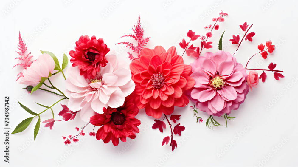 Red and pink flower arrangements