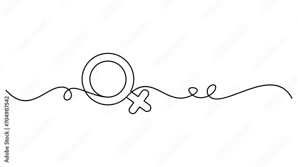 Obraz premium Symbol Women's Day in line art style. element vector eps10