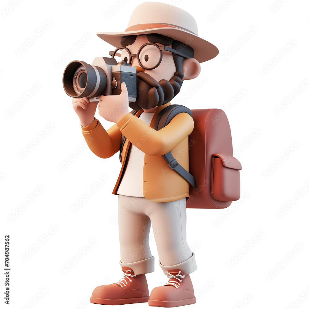 Travel photographer male character. Suitable business, travel and design elements Travel photographer male character. Suitable business, travel and design elements