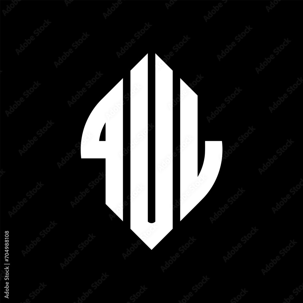 QUL circle letter logo design with circle and ellipse shape. QUL ellipse letters with typographic style. The three initials form a circle logo. QUL circle emblem abstract monogram letter mark vector. QUL circle letter logo design with circle and ellipse shape. QUL ellipse letters with typographic style. The three initials form a circle logo. QUL circle emblem abstract monogram letter mark vector.