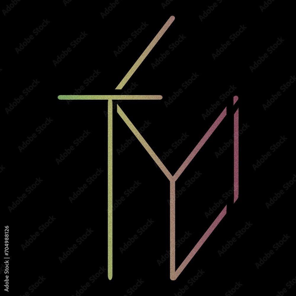 Beautiful multi-colored line drawing, Symbol design with letters Y, E, T, I Logo pattern. Beautiful multi-colored line drawing, Symbol design with letters Y, E, T, I Logo pattern.