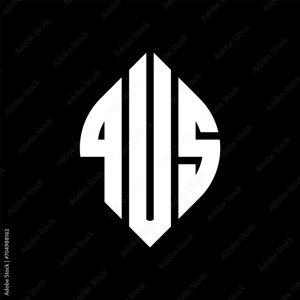 QUS circle letter logo design with circle and ellipse shape. QUS ellipse letters with typographic style. The three initials form a circle logo. QUS circle emblem abstract monogram letter mark vector. QUS circle letter logo design with circle and ellipse shape. QUS ellipse letters with typographic style. The three initials form a circle logo. QUS circle emblem abstract monogram letter mark vector.