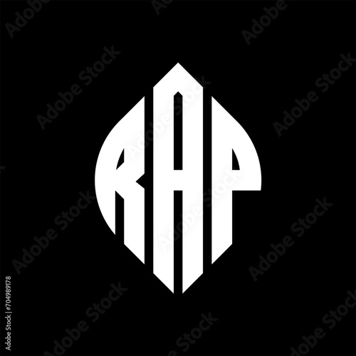 RAP letter logo design with polygon shape. RAP polygon and cube shape logo design. RAP hexagon vector logo template white and black colors. RAP monogram, business and real estate logo.