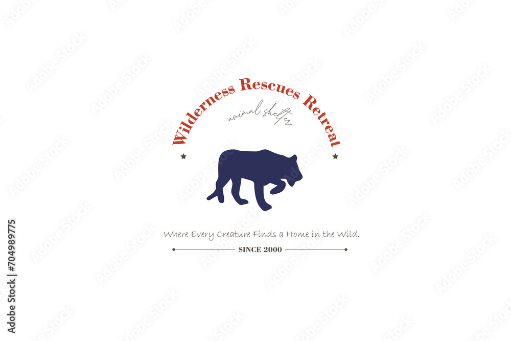 red, grey and blue logo design - Animal shelter logo design