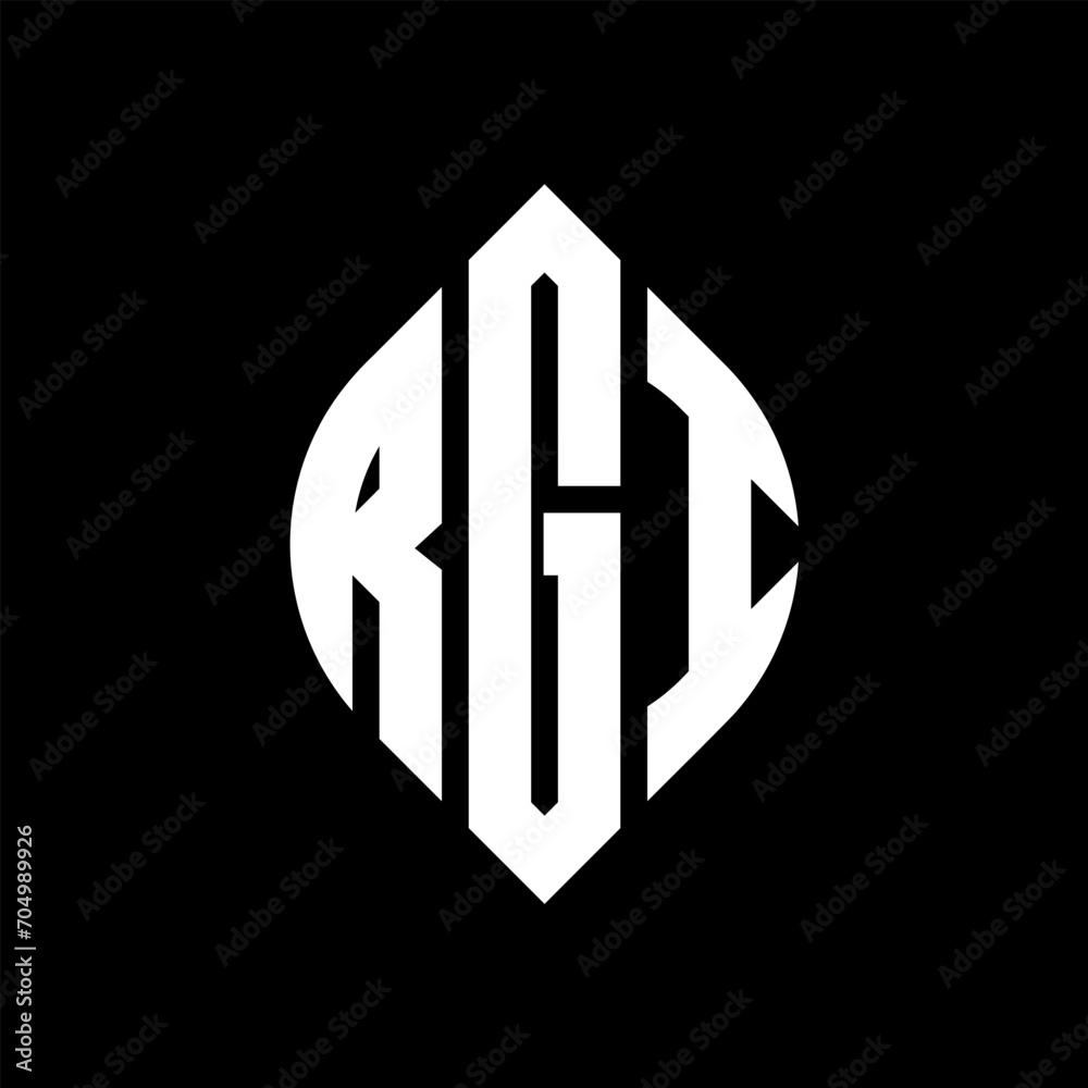 RGI circle letter logo design with circle and ellipse shape. RGI ellipse letters with typographic style. The three initials form a circle logo. RGI circle emblem abstract monogram letter mark vector. RGI circle letter logo design with circle and ellipse shape. RGI ellipse letters with typographic style. The three initials form a circle logo. RGI circle emblem abstract monogram letter mark vector.