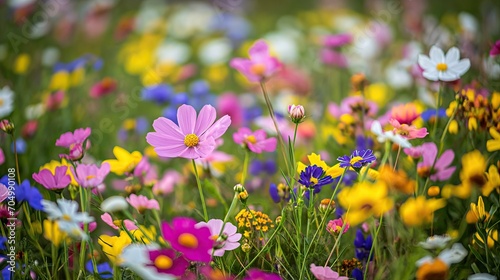 Beautiful field with wildflowers