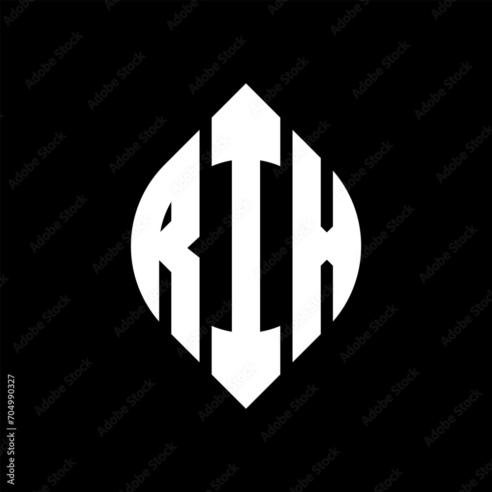 RIX circle letter logo design with circle and ellipse shape. RIX ellipse letters with typographic style. The three initials form a circle logo. RIX circle emblem abstract monogram letter mark vector. RIX circle letter logo design with circle and ellipse shape. RIX ellipse letters with typographic style. The three initials form a circle logo. RIX circle emblem abstract monogram letter mark vector.