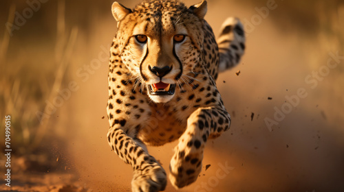 Time lapse motion blur running cheetah
