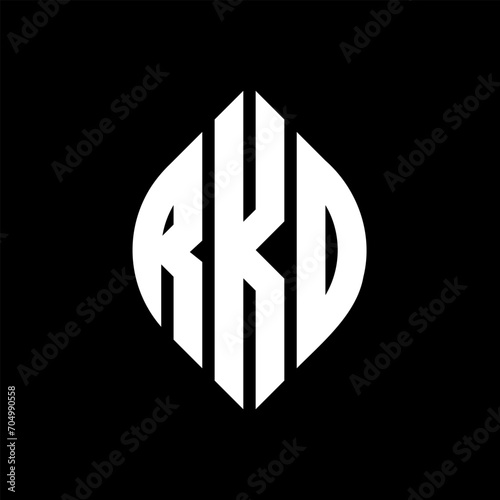 RKO letter logo design with polygon shape. RKO polygon and cube shape logo design. RKO hexagon vector logo template white and black colors. RKO monogram, business and real estate logo. photo