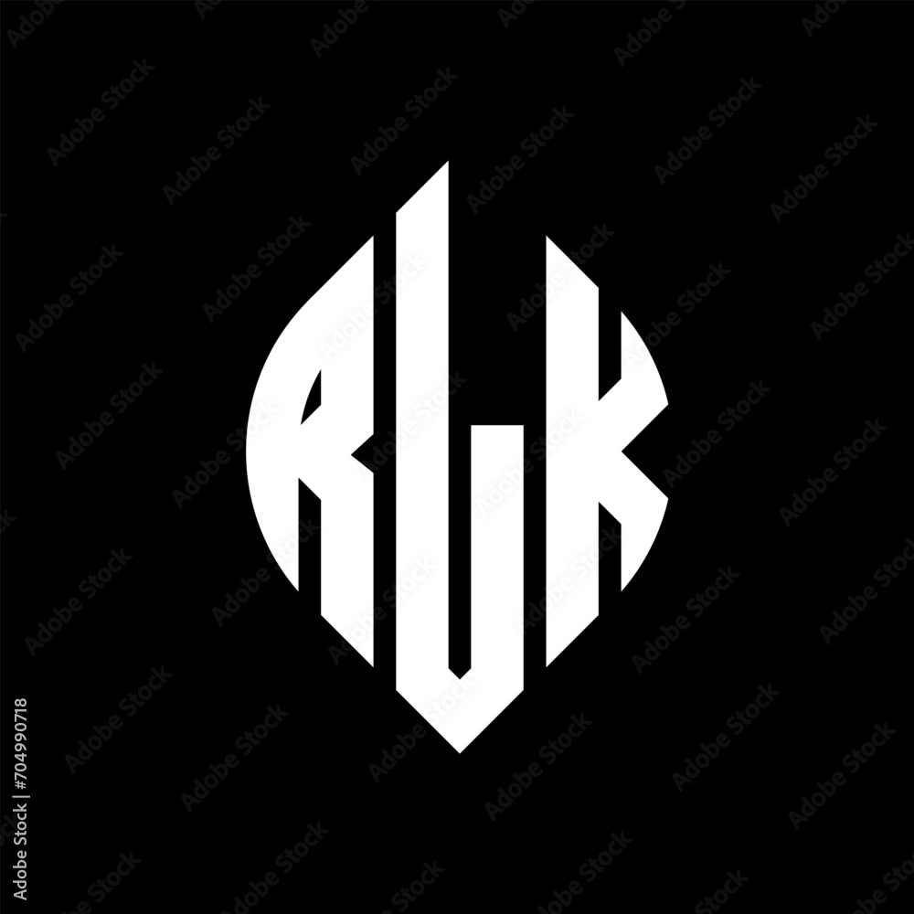 RLK circle letter logo design with circle and ellipse shape. RLK ellipse letters with typographic style. The three initials form a circle logo. RLK circle emblem abstract monogram letter mark vector. RLK circle letter logo design with circle and ellipse shape. RLK ellipse letters with typographic style. The three initials form a circle logo. RLK circle emblem abstract monogram letter mark vector.