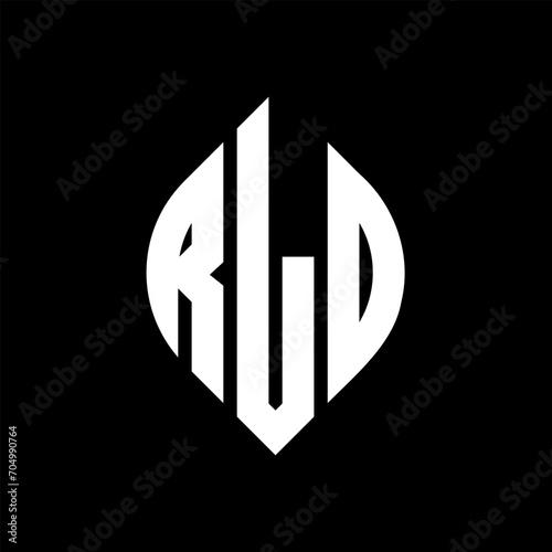 RLD circle letter logo design with circle and ellipse shape. RLD ellipse letters with typographic style. The three initials form a circle logo. RLD circle emblem abstract monogram letter mark vector. photo