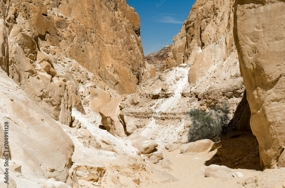 Fototapeta premium high rocky mountains in canyon in Egypt Dahab South Sinai