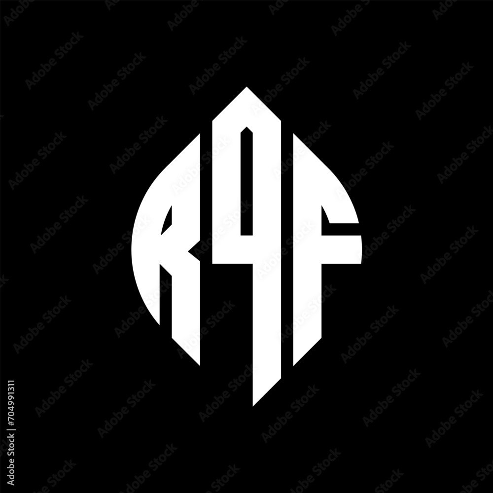 RQF circle letter logo design with circle and ellipse shape. RQF ellipse letters with typographic style. The three initials form a circle logo. RQF circle emblem abstract monogram letter mark vector. RQF circle letter logo design with circle and ellipse shape. RQF ellipse letters with typographic style. The three initials form a circle logo. RQF circle emblem abstract monogram letter mark vector.