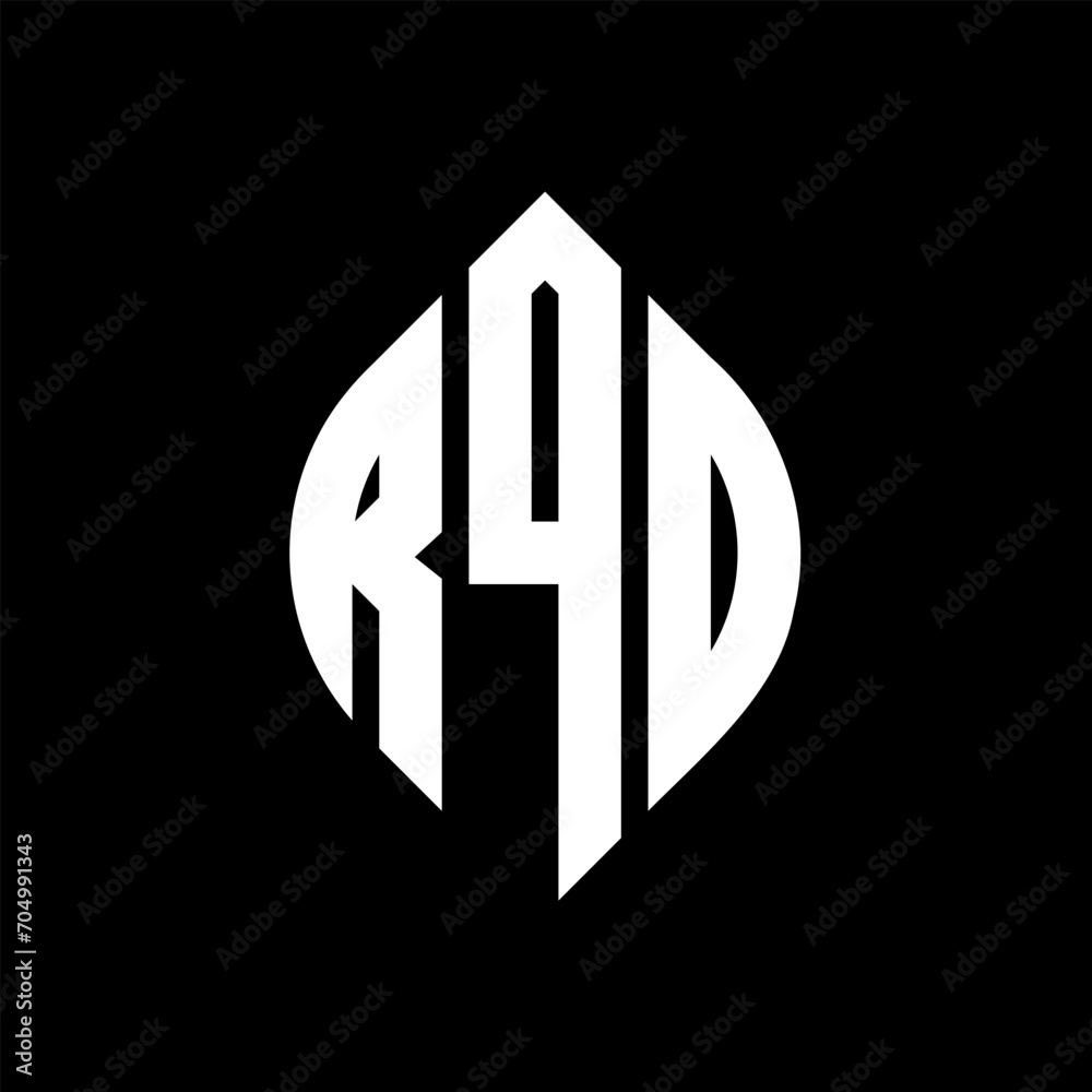 RQD circle letter logo design with circle and ellipse shape. RQD ellipse letters with typographic style. The three initials form a circle logo. RQD circle emblem abstract monogram letter mark vector. RQD circle letter logo design with circle and ellipse shape. RQD ellipse letters with typographic style. The three initials form a circle logo. RQD circle emblem abstract monogram letter mark vector.
