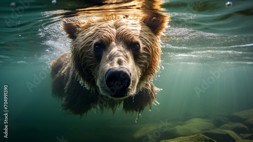 Underwater Brown Bear Katmai National Park