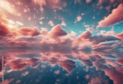 Abstract sunny clouds visual illusion futuristic background with bright colors