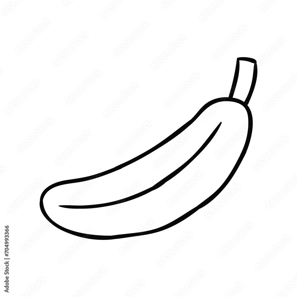 Hand drawing style of banana vector. It is suitable for fruit icon, sign or symbol.