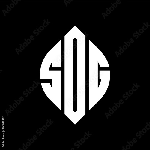 SDG circle letter logo design with circle and ellipse shape. SDG ellipse letters with typographic style. The three initials form a circle logo. SDG circle emblem abstract monogram letter mark vector.