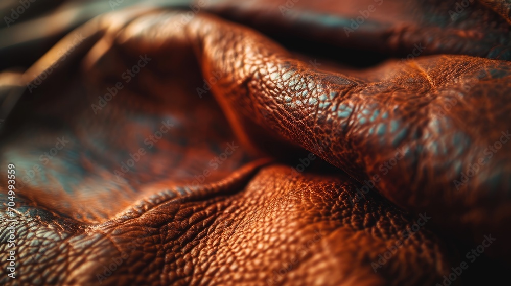 Brown leather close up. Leather background