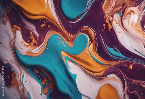 Colorful illustration background with mixed acrylic colors