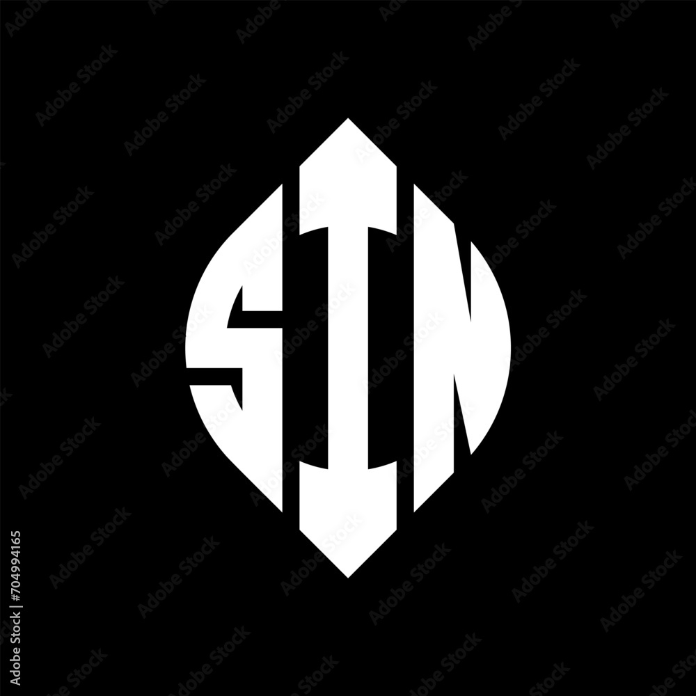 SIN circle letter logo design with circle and ellipse shape. SIN ellipse letters with typographic style. The three initials form a circle logo. SIN circle emblem abstract monogram letter mark vector. SIN circle letter logo design with circle and ellipse shape. SIN ellipse letters with typographic style. The three initials form a circle logo. SIN circle emblem abstract monogram letter mark vector.
