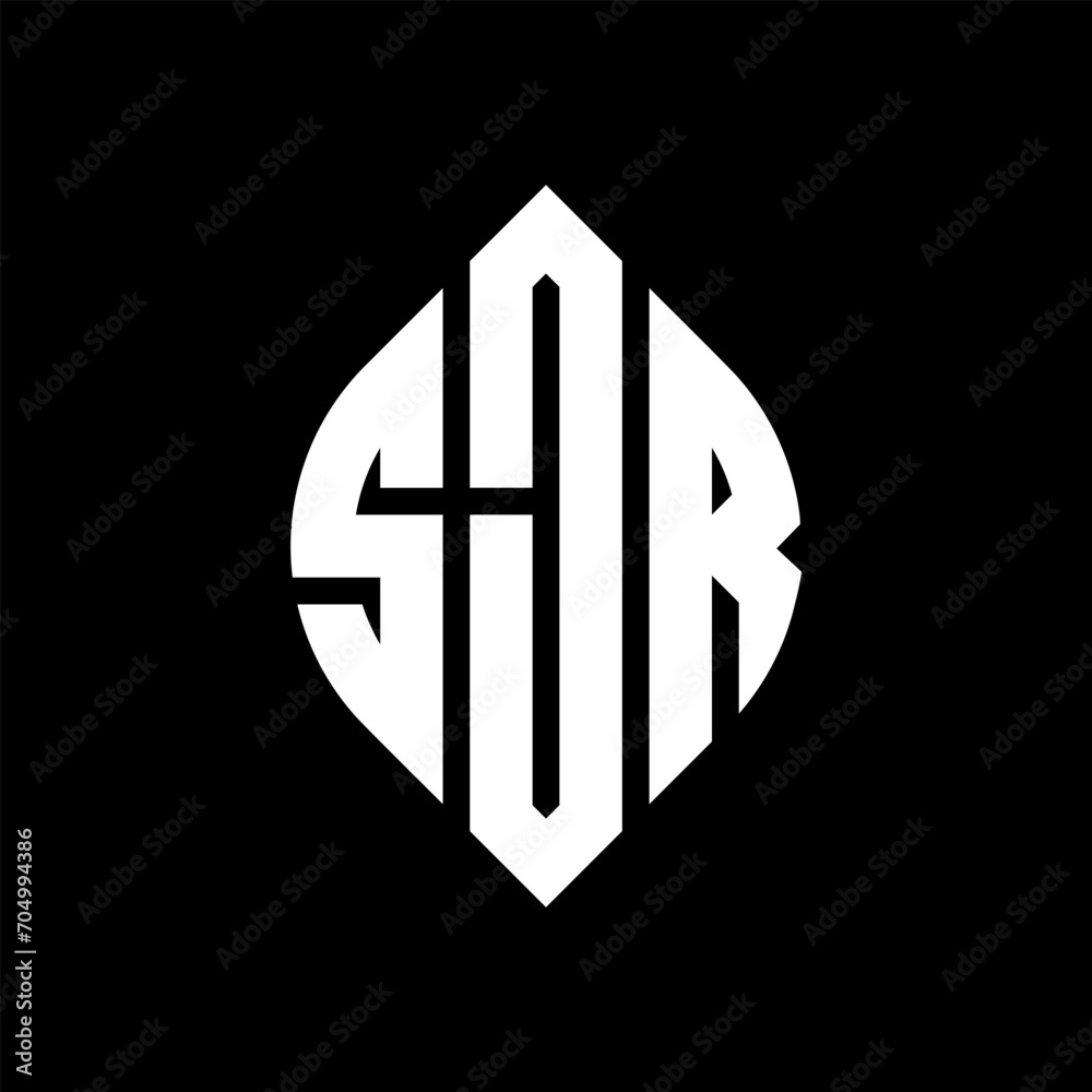 SJR circle letter logo design with circle and ellipse shape. SJR ellipse letters with typographic style. The three initials form a circle logo. SJR circle emblem abstract monogram letter mark vector. SJR circle letter logo design with circle and ellipse shape. SJR ellipse letters with typographic style. The three initials form a circle logo. SJR circle emblem abstract monogram letter mark vector.