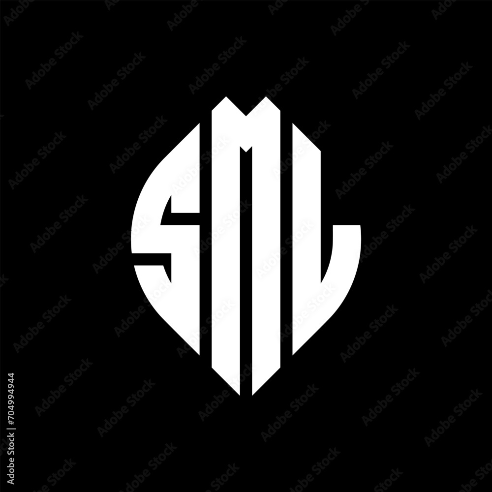 SML circle letter logo design with circle and ellipse shape. SML ellipse letters with typographic style. The three initials form a circle logo. SML circle emblem abstract monogram letter mark vector. SML circle letter logo design with circle and ellipse shape. SML ellipse letters with typographic style. The three initials form a circle logo. SML circle emblem abstract monogram letter mark vector.