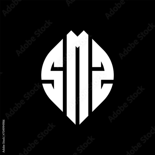 SMZ letter logo design with polygon shape. SMZ polygon and cube shape logo design. SMZ hexagon vector logo template white and black colors. SMZ monogram, business and real estate logo. photo