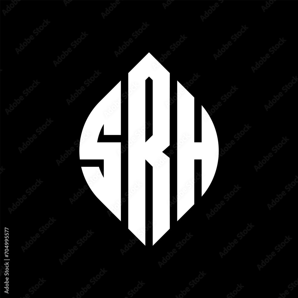 SRH circle letter logo design with circle and ellipse shape. SRH ellipse letters with typographic style. The three initials form a circle logo. SRH circle emblem abstract monogram letter mark vector. SRH circle letter logo design with circle and ellipse shape. SRH ellipse letters with typographic style. The three initials form a circle logo. SRH circle emblem abstract monogram letter mark vector.