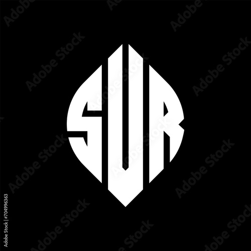 SVR circle letter logo design with circle and ellipse shape. SVR ellipse letters with typographic style. The three initials form a circle logo. SVR circle emblem abstract monogram letter mark vector. photo